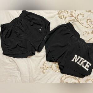 2 Nike Black Running Shorts Duo